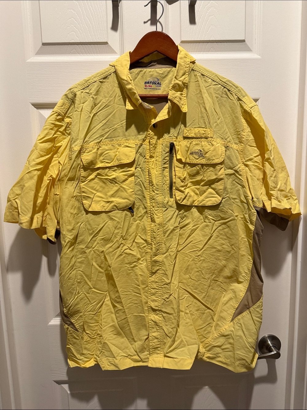 Natural Gear Yellow Short-Sleeve Men's Fishing Shirt